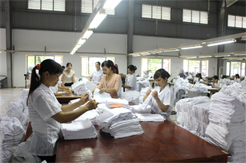 Towel Cutting, Folding, Sewing and Quality control Stages